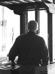 silhouette of the back of founder tom